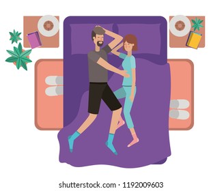 young couple in bed avatar character