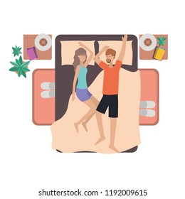 young couple in bed avatar character