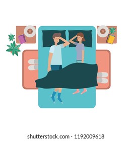 young couple in bed avatar character