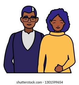 young couple black characters