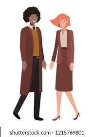 young couple of business avatar character