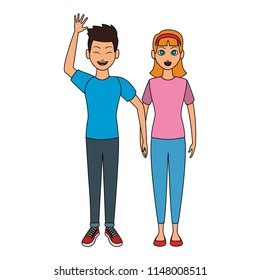 Young couple cartoon