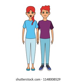 Young couple cartoon