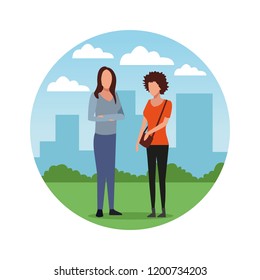 Young couple cartoon