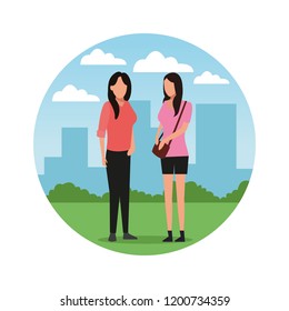 Young couple cartoon