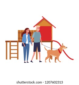 Young couple cartoon