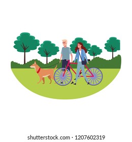 Young couple cartoon