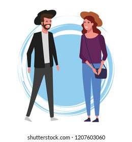 Young couple cartoon