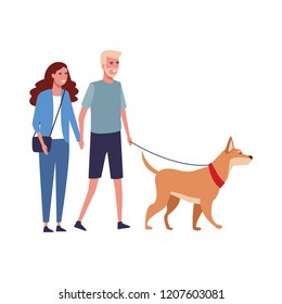 Young couple cartoon