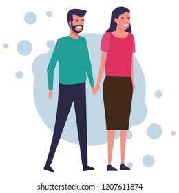 Young couple cartoon