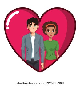young couple cartoon