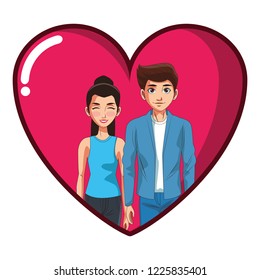 young couple cartoon