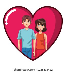 young couple cartoon