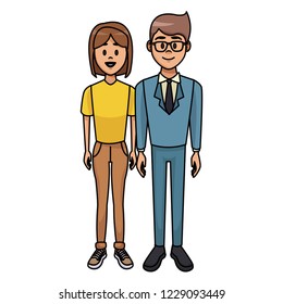 Young couple cartoon