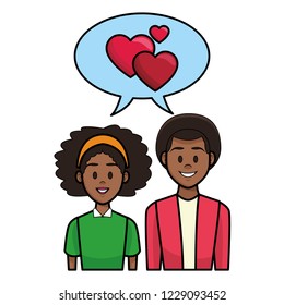 Young couple cartoon