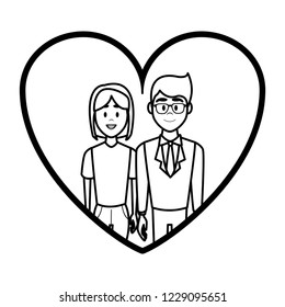 Young couple cartoon