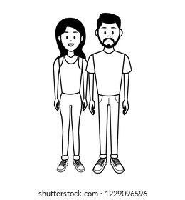 Young couple cartoon