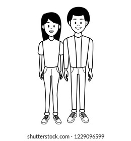 Young couple cartoon