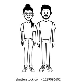 Young couple cartoon
