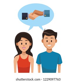 Young couple cartoon