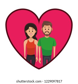 Young couple cartoon