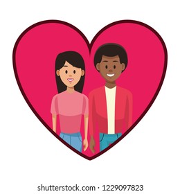 Young couple cartoon
