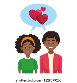 Young couple cartoon