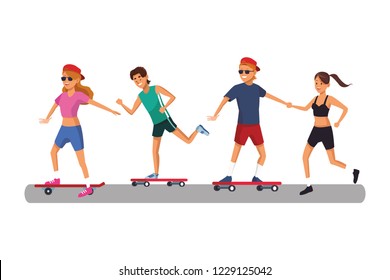 young couple cartoon