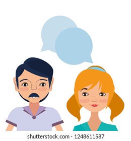 Young couple cartoon