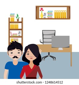 Young couple cartoon