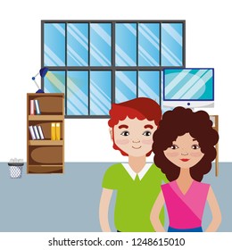 Young couple cartoon
