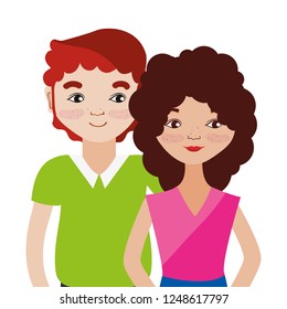 Young couple cartoon