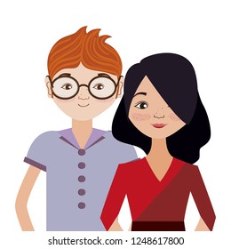 Young couple cartoon