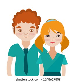 Young couple cartoon