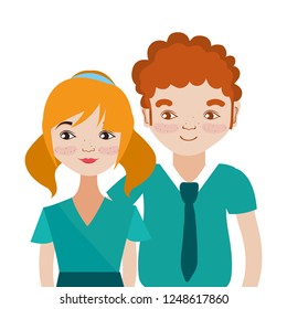 Young couple cartoon