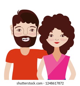 Young couple cartoon