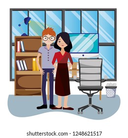 Young couple cartoon