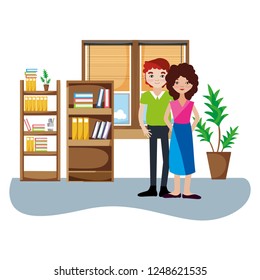 Young couple cartoon