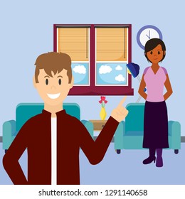 Young couple cartoon