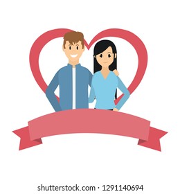 Young couple cartoon