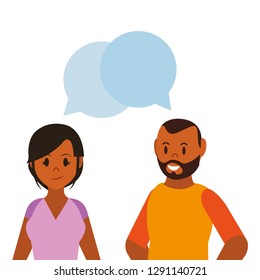 Young couple cartoon