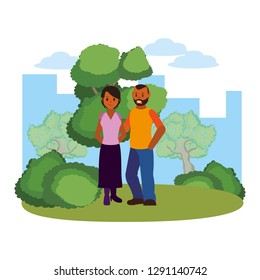 Young couple cartoon