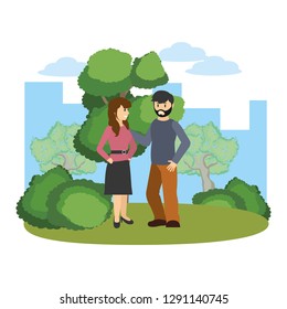Young couple cartoon