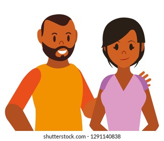 Young couple cartoon