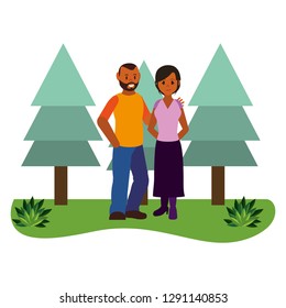 Young couple cartoon