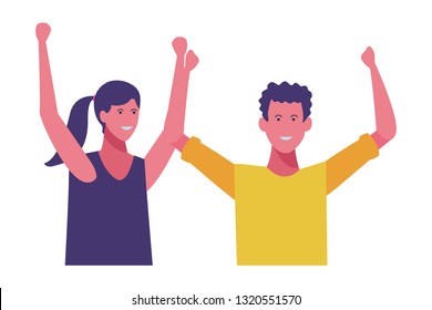 young couple cartoon