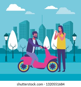 young couple cartoon