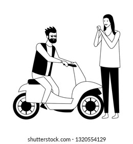 young couple cartoon