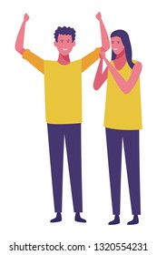 young couple cartoon