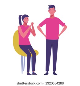 young couple cartoon
